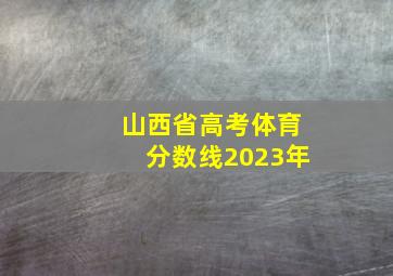 山西省高考体育分数线2023年