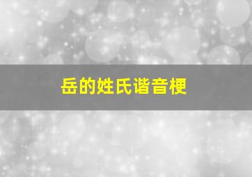 岳的姓氏谐音梗