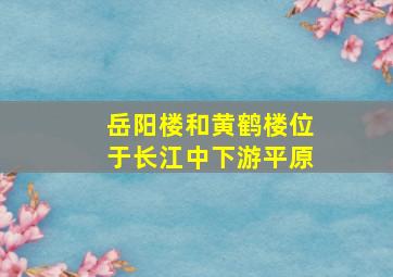 岳阳楼和黄鹤楼位于长江中下游平原