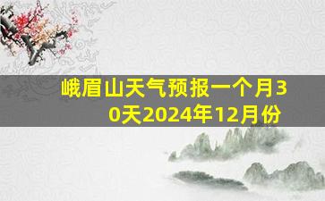 峨眉山天气预报一个月30天2024年12月份