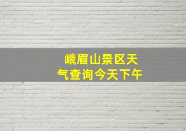 峨眉山景区天气查询今天下午