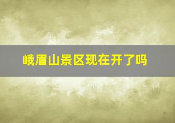 峨眉山景区现在开了吗