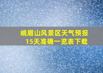 峨眉山风景区天气预报15天准确一览表下载