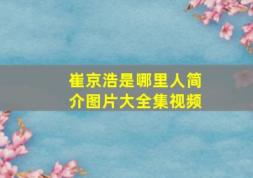 崔京浩是哪里人简介图片大全集视频