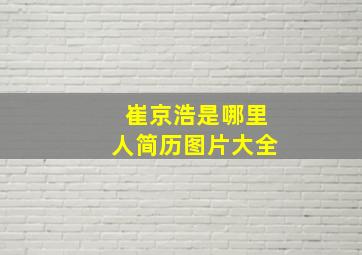 崔京浩是哪里人简历图片大全