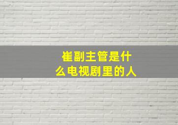 崔副主管是什么电视剧里的人