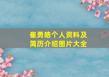 崔勇皓个人资料及简历介绍图片大全