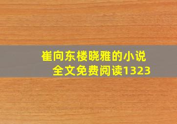 崔向东楼晓雅的小说全文免费阅读1323