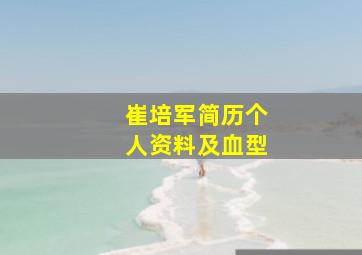 崔培军简历个人资料及血型