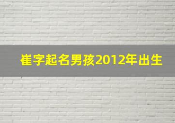 崔字起名男孩2012年出生