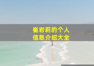 崔岩莉的个人信息介绍大全