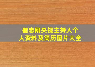 崔志刚央视主持人个人资料及简历图片大全