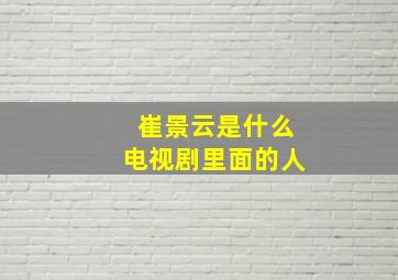 崔景云是什么电视剧里面的人