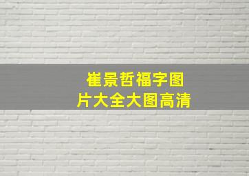 崔景哲福字图片大全大图高清