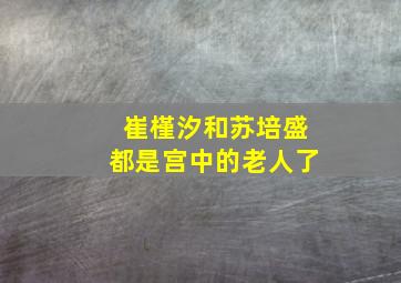 崔槿汐和苏培盛都是宫中的老人了