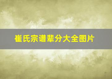 崔氏宗谱辈分大全图片