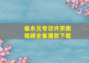 崔永元专访许宗衡视频全集播放下载