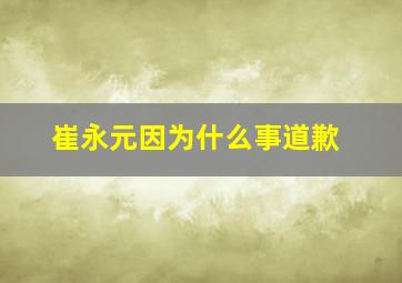 崔永元因为什么事道歉