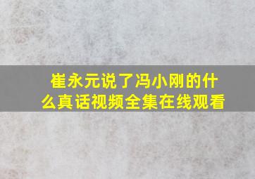 崔永元说了冯小刚的什么真话视频全集在线观看