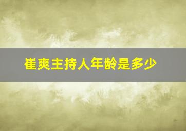 崔爽主持人年龄是多少