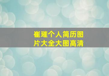 崔璀个人简历图片大全大图高清