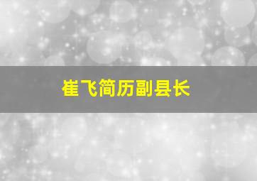 崔飞简历副县长