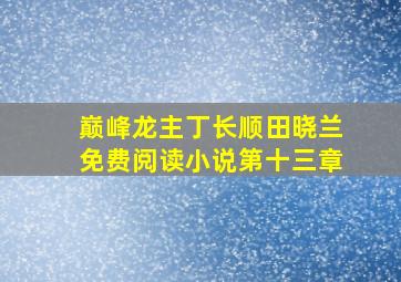 巅峰龙主丁长顺田晓兰免费阅读小说第十三章