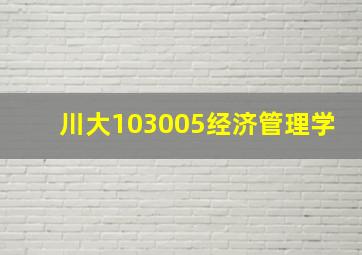 川大103005经济管理学