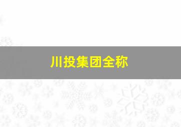 川投集团全称