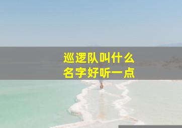 巡逻队叫什么名字好听一点