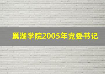 巢湖学院2005年党委书记