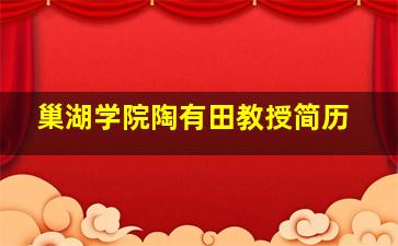 巢湖学院陶有田教授简历