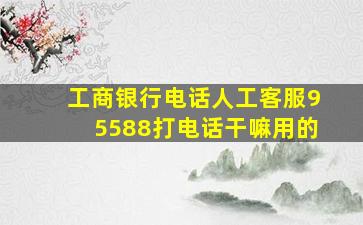 工商银行电话人工客服95588打电话干嘛用的