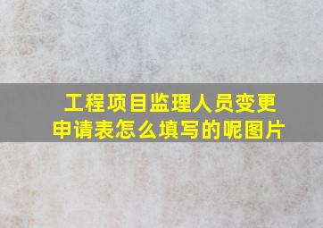 工程项目监理人员变更申请表怎么填写的呢图片