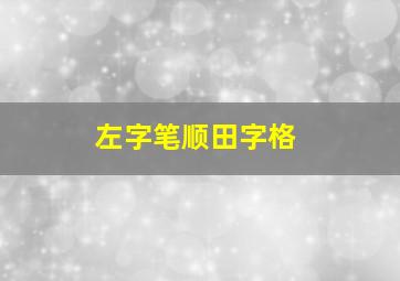 左字笔顺田字格