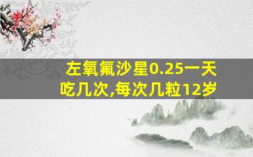 左氧氟沙星0.25一天吃几次,每次几粒12岁