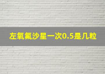 左氧氟沙星一次0.5是几粒