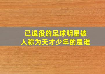 已退役的足球明星被人称为天才少年的是谁