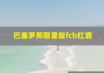 巴塞罗那限量版fcb红酒