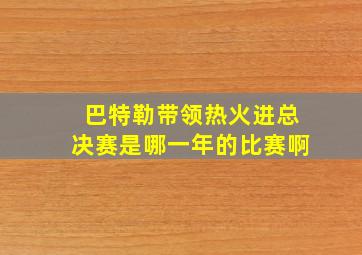 巴特勒带领热火进总决赛是哪一年的比赛啊