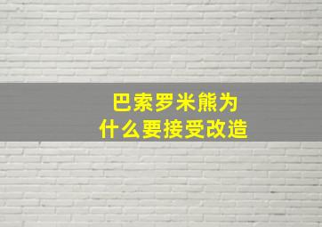 巴索罗米熊为什么要接受改造