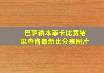 巴萨输本菲卡比赛结果查询最新比分表图片