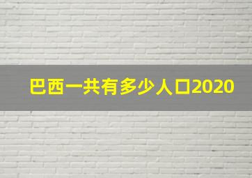 巴西一共有多少人口2020