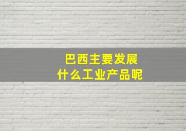 巴西主要发展什么工业产品呢