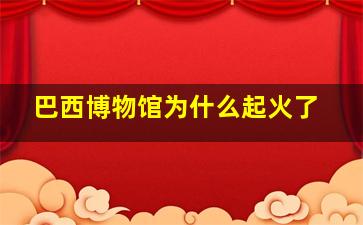 巴西博物馆为什么起火了