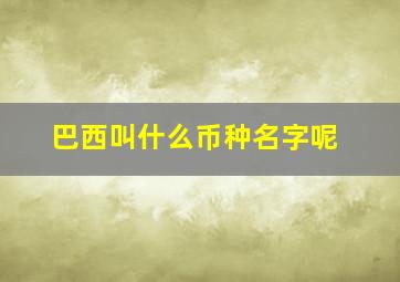 巴西叫什么币种名字呢