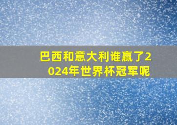 巴西和意大利谁赢了2024年世界杯冠军呢