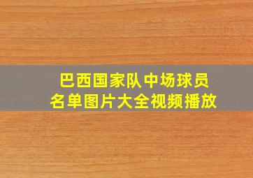 巴西国家队中场球员名单图片大全视频播放