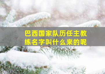 巴西国家队历任主教练名字叫什么来的呢