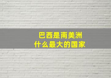 巴西是南美洲什么最大的国家